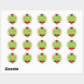 Rond Sticker branché Joyeux Noël Wreath (Feuille)