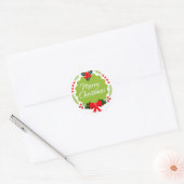 Rond Sticker branché Joyeux Noël Wreath (Enveloppe)