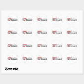 Rond Sticker Briard (I Love) (Feuille)