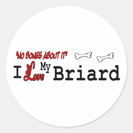 Rond Sticker Briard (I Love) (Devant)