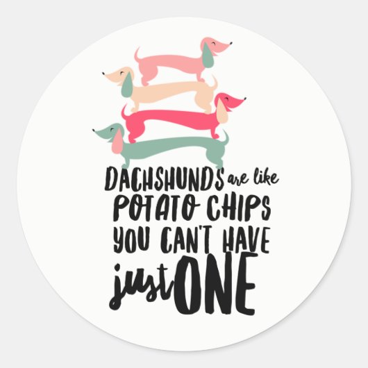 Rond Sticker brillant Dachshund Love 3 pouces (feuille (Devant)