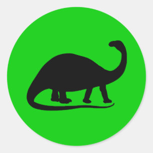 Rond Sticker Brontosaurus