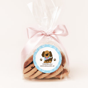 Rond Sticker Brown Chien de Chien Faveur
