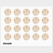 Rond Sticker Brown Giraffe/Sceau d'enveloppe (Feuille)