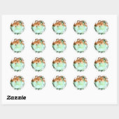 Rond Sticker Brown Lune Vert Capricorne (Feuille)