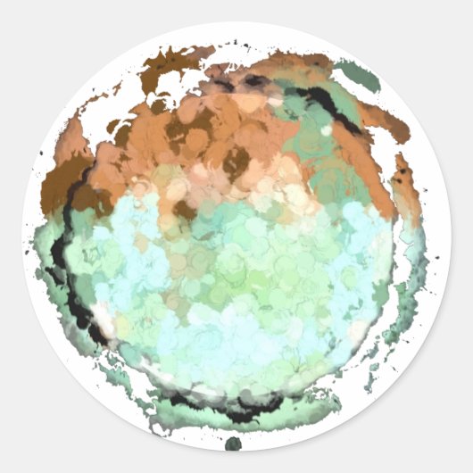 Rond Sticker Brown Lune Vert Capricorne (Devant)