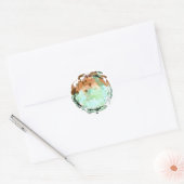 Rond Sticker Brown Lune Vert Capricorne (Enveloppe)
