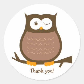 Rond Sticker Brown OWL Round Faver | Sceau d'enveloppe