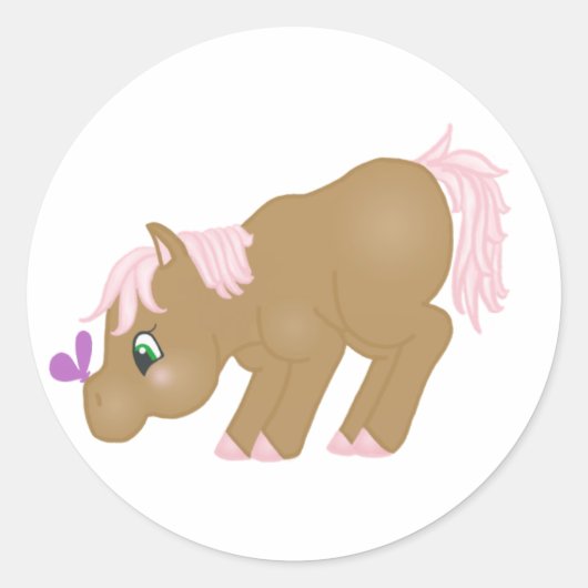 Rond Sticker Brown Pony (Devant)