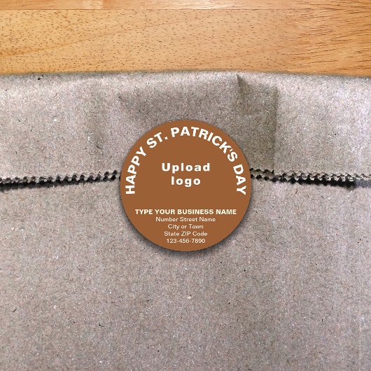 Rond Sticker Brown Saint Patrick Business Round