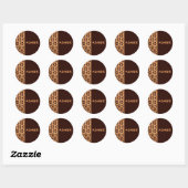 Rond Sticker Brown Wicker Stars (Feuille)
