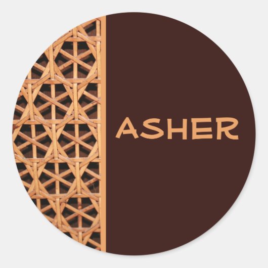 Rond Sticker Brown Wicker Stars (Devant)