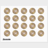 Rond Sticker Brown Wilflower Monogram (Feuille)