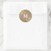 Rond Sticker Brown Wilflower Monogram (Sac)