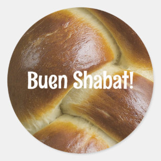Rond Sticker Buen Shabat Ladino Challah