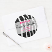 Rond Sticker Buffet de bonbons imprimé Zebra (Enveloppe)