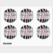 Rond Sticker Buffet de bonbons imprimé Zebra (Feuille)
