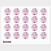 Rond Sticker Buffet de bonbons rose PInk (Feuille)