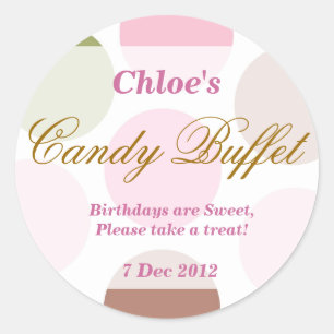 Rond Sticker Buffet WhimsicalDotty Anniversaire