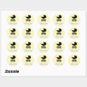 Rond Sticker Buggy Merci Jaune (Feuille)