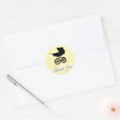 Rond Sticker Buggy Merci Jaune (Enveloppe)