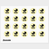 Rond Sticker Buggy pour bébé jaune (Feuille)