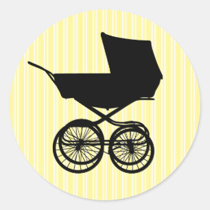 Rond Sticker Buggy pour bébé jaune