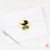 Rond Sticker Buggy pour bébé jaune (Enveloppe)