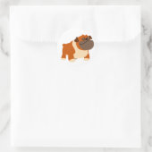 Rond Sticker Bulldog anglais mignon (Sac)