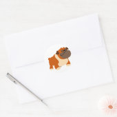 Rond Sticker Bulldog anglais mignon (Enveloppe)