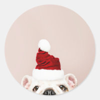 STICKER BULLDOG DE NOËL