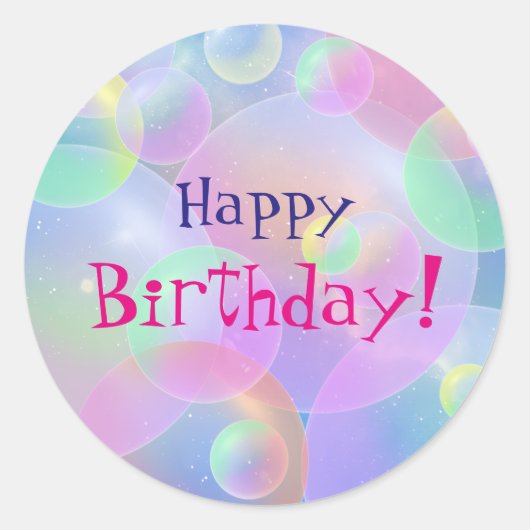 Rond Sticker - Bulles - Personnalisable (Devant)