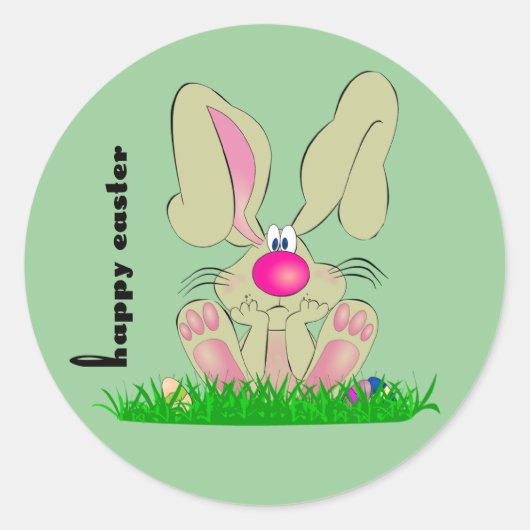 Rond Sticker Bunny de Pâques (Devant)