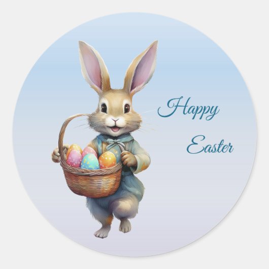 Rond Sticker Bunny de Pâques (Devant)