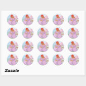 Rond Sticker Bunny Fairy Spring Pâques (Feuille)