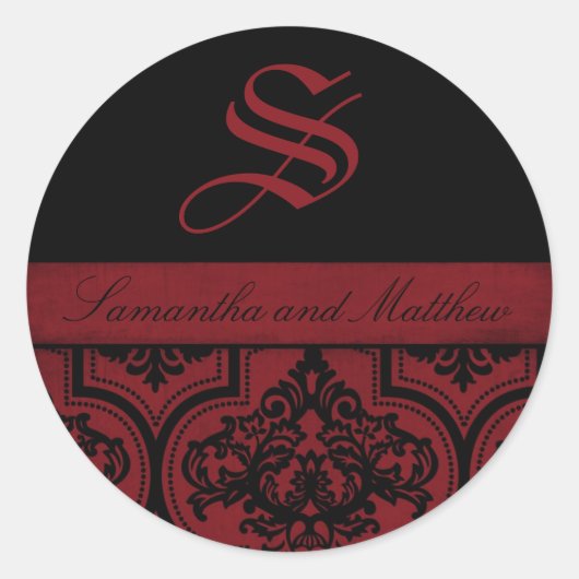 Rond Sticker C Monogramme de mariée Vampire (Devant)