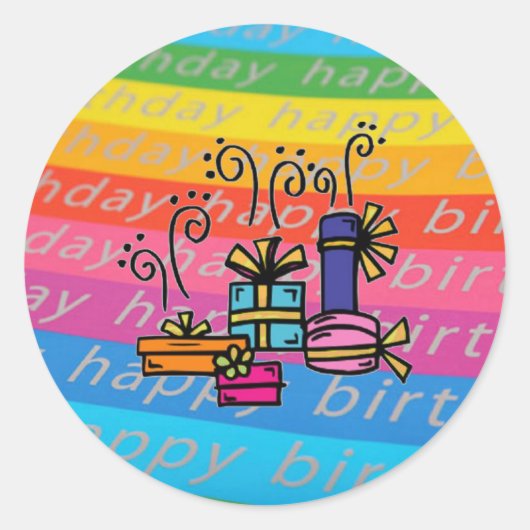 Rond Sticker Cadeau Anniversaire (Devant)