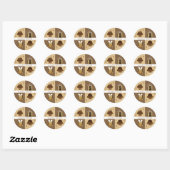 Rond Sticker cadeau créatif (Feuille)