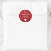Rond Sticker cadeau d'amour répété (Sac)