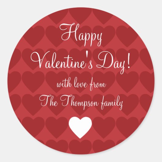 Rond Sticker cadeau d'amour répété (Devant)