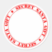 Rond Sticker cadeau de Noël blanc Père Noël Secret (Devant)