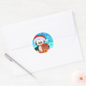 Rond Sticker cadeau de Noël Pingouin mignon (Enveloppe)