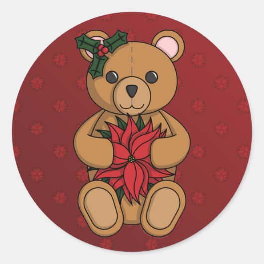 Rond Sticker cadeau de Teddy (Devant)