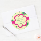Rond Sticker cadeau floral courbé (Enveloppe)