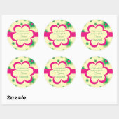 Rond Sticker cadeau floral courbé (Feuille)