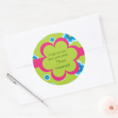 Rond Sticker cadeau floral courbé (Enveloppe)