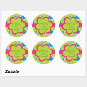 Rond Sticker cadeau floral courbé (Feuille)