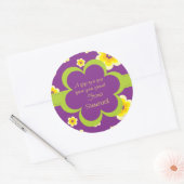 Rond Sticker cadeau floral courbé (Enveloppe)