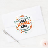 Rond Sticker cadeau Meilleur enseignant (Enveloppe)