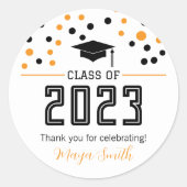 Rond Sticker cadeau moderne Jaune Graduation (Devant)